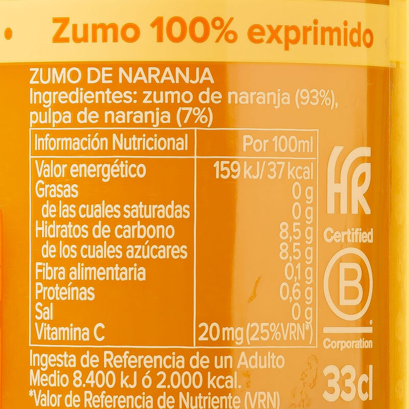 Zumo naranja con pulpa AUARA 33cl 
