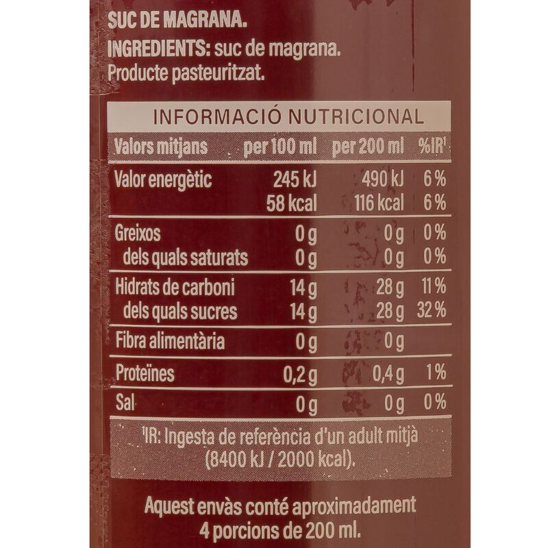 Zumo Refrigerado de granada Ametller Origen 750ml