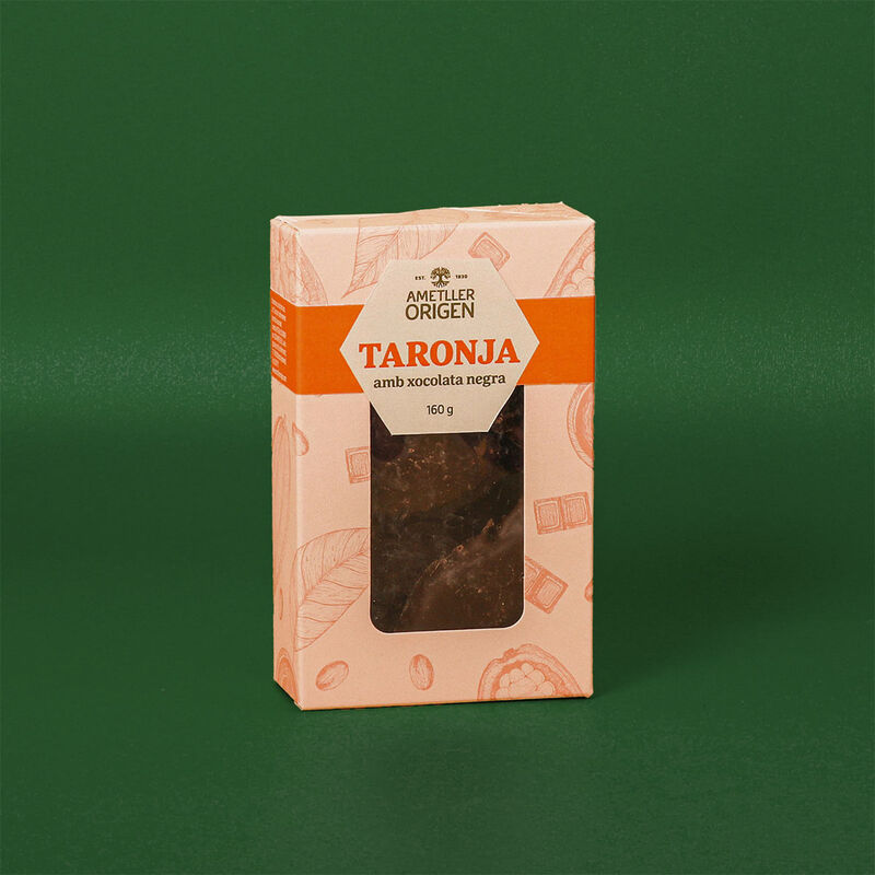 Taronja confitada amb xocolata negra Ametller Origen 160g 