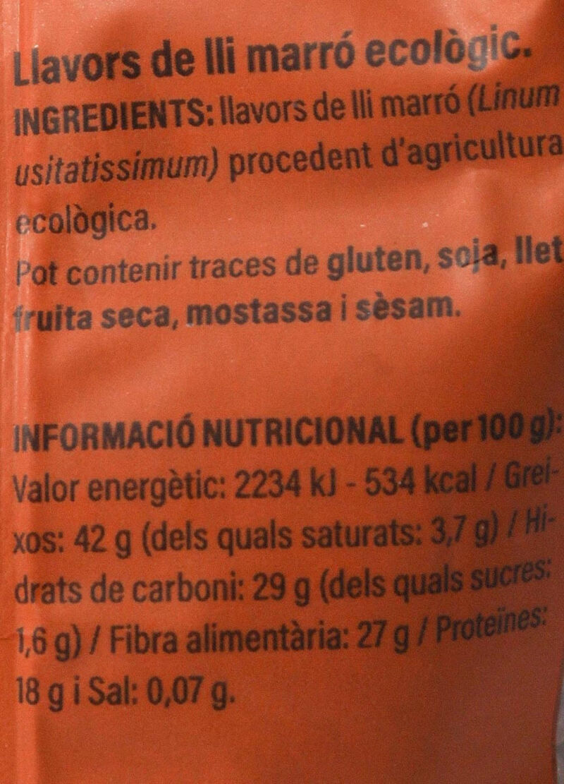 Lino marrón ecológico Ametller Origen 250g 