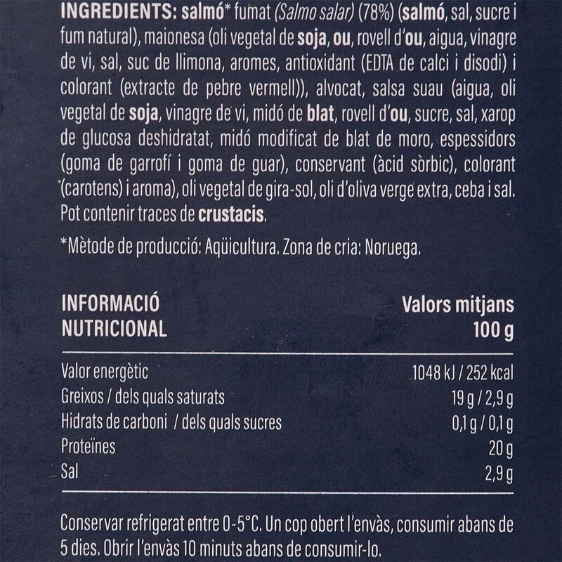 Tàrtar de salmó fumat Ametller Origen 150g 