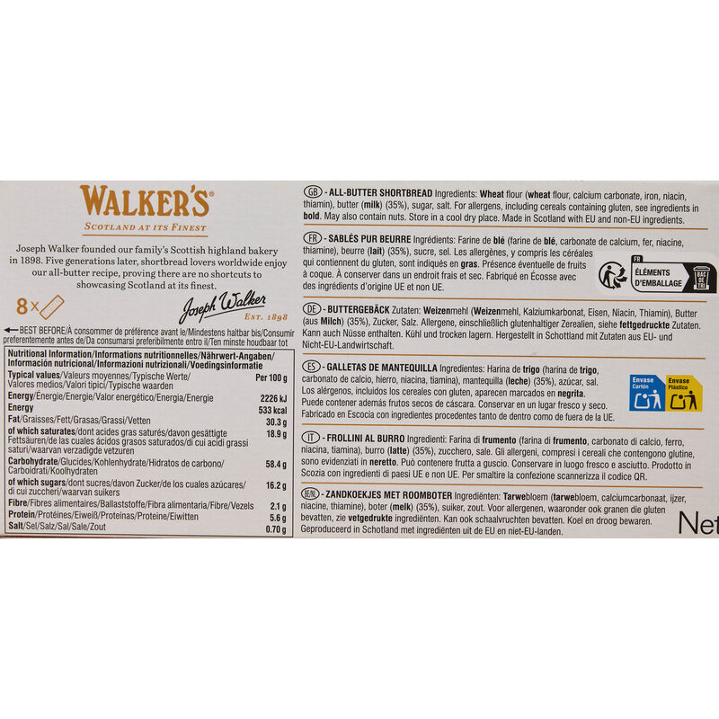 Galetes shortbread fingers Walkers 150 g 