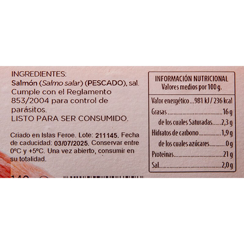 Sashimi de salmó GIMAR 140g 