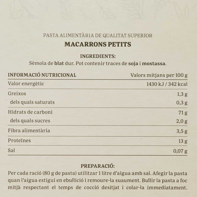Macarrons petits Ametller Origen 500 g 