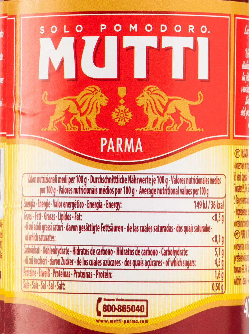 Salsa de tomate Passata Mutti 400g