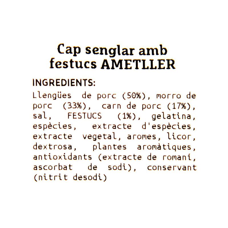 Cabeza jabalí con pistachos Ametller Origen
