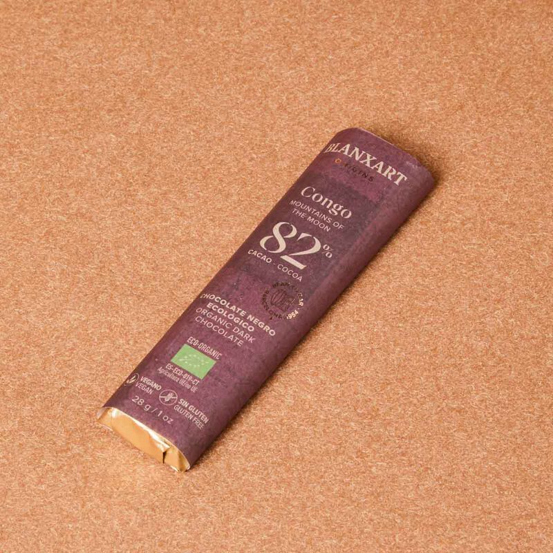 Chocolatina 82% Congo ecológico Blanxart 28g