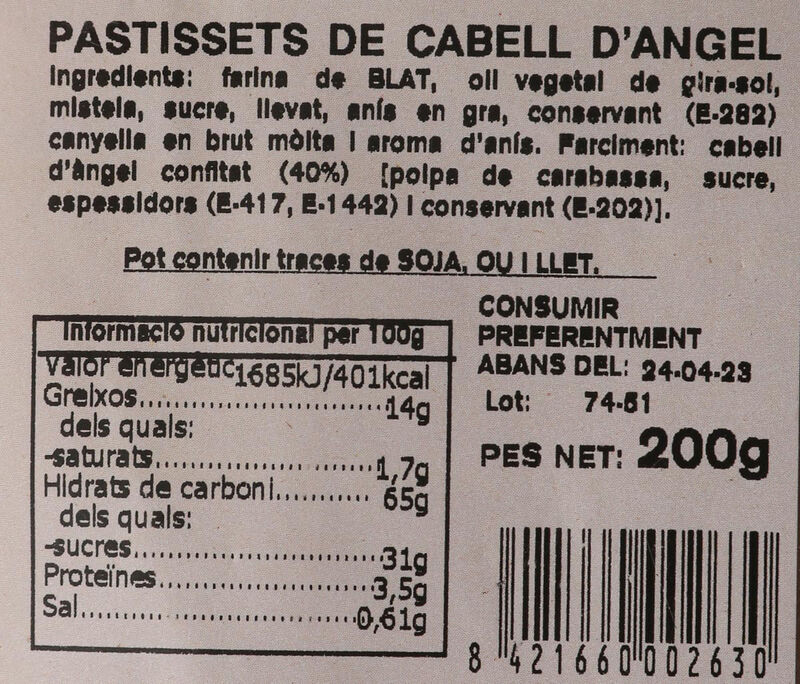 Pastelitos Tortosa Ametller Origen 200g 