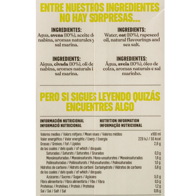 Bebida pistacho y avena Yo Soy 1l 