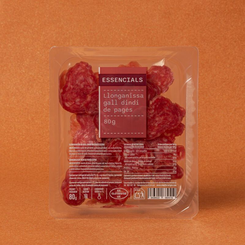Llonganissa gall dindi pagès Essencials 80g