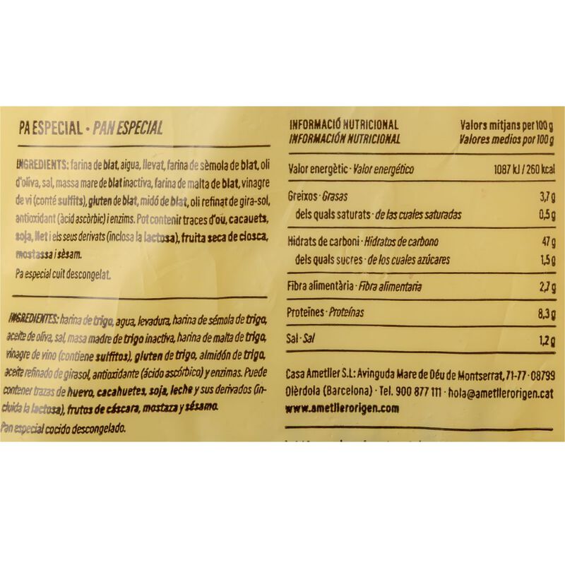 Pa d'aigua Ametller Origen 150g 