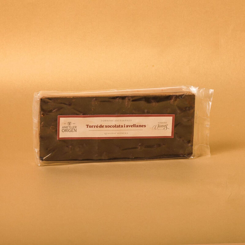 Torró de xocolata i avellanes Ametller Origen 200g