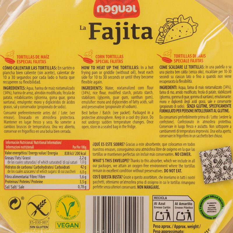 Fajitas sin gluten NAGUAL 200g