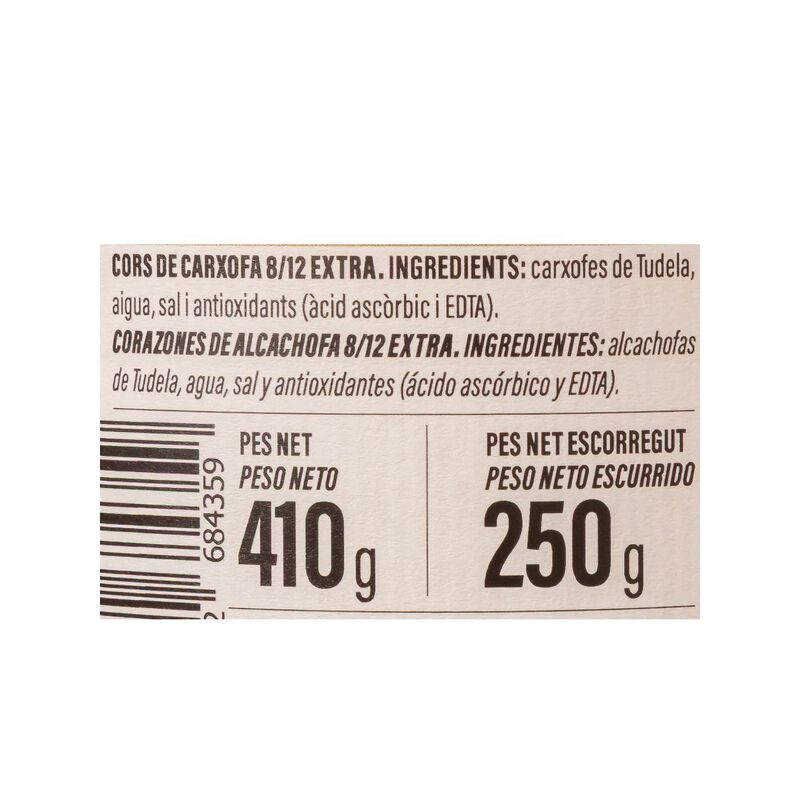 Corazones de alcachofa D.O Tudela 5 estrellas Ametller Origen 250g