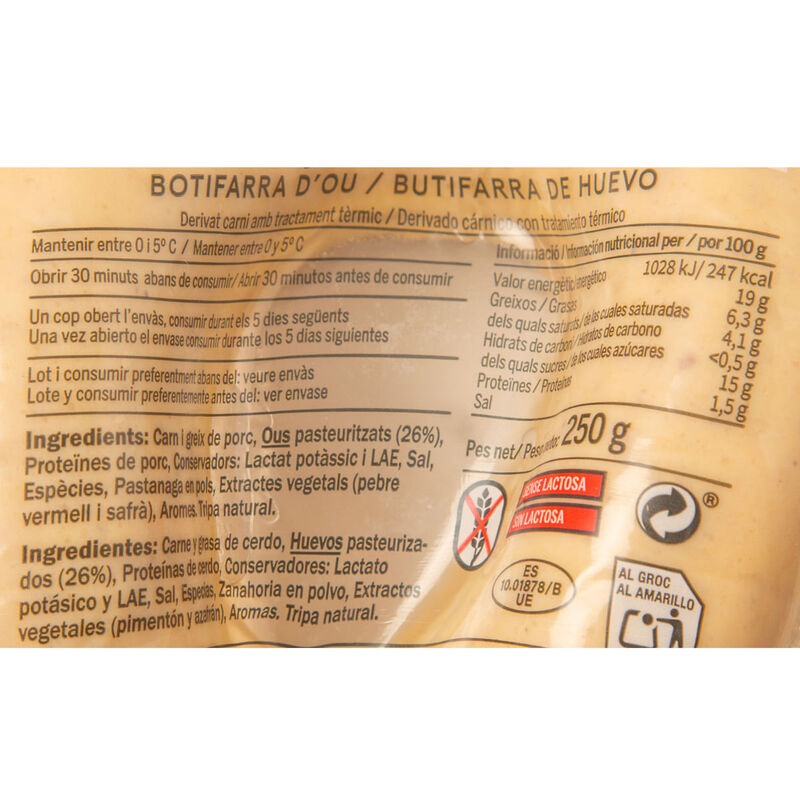 Botifarra de huevo Salgot 250g