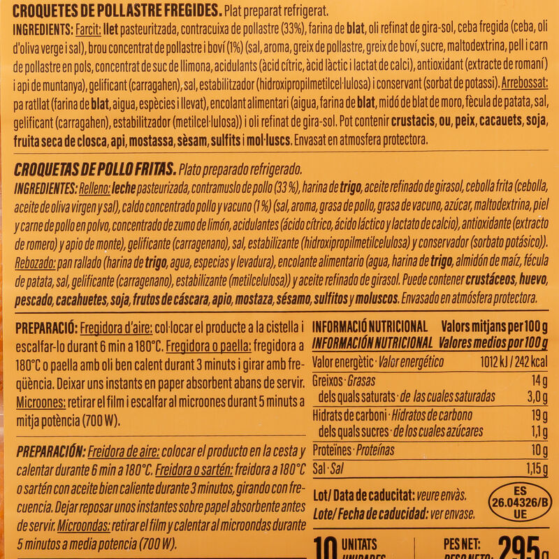 Croquetas de pollo Essencials 295g - 10uds. 