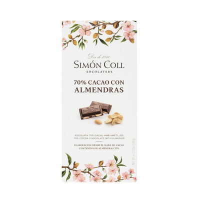 Chocolate 70% y almendra Simon Coll 100g 