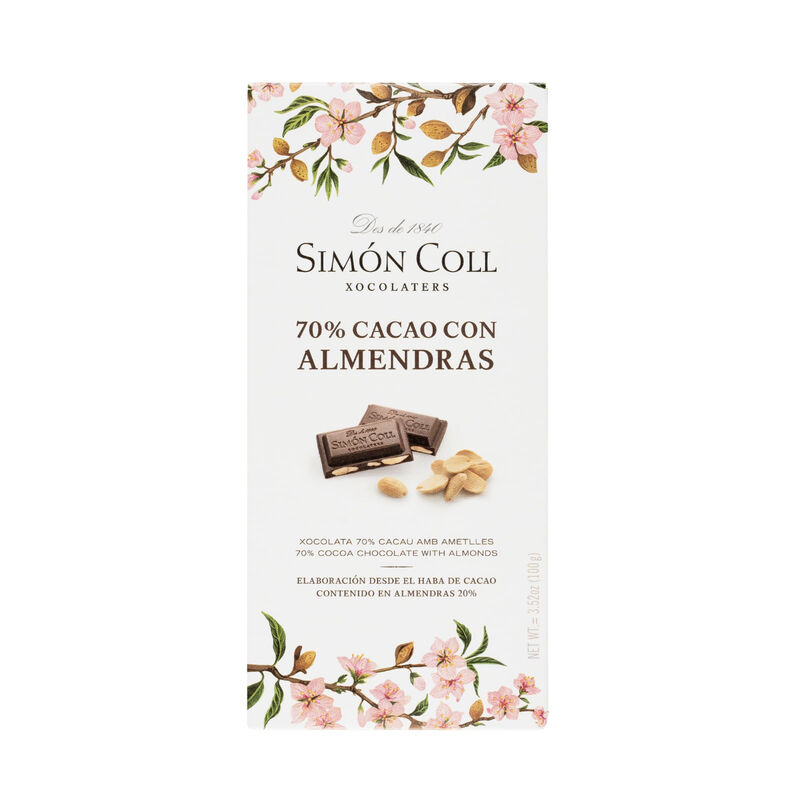 Chocolate 70% y almendra Simon Coll 100g