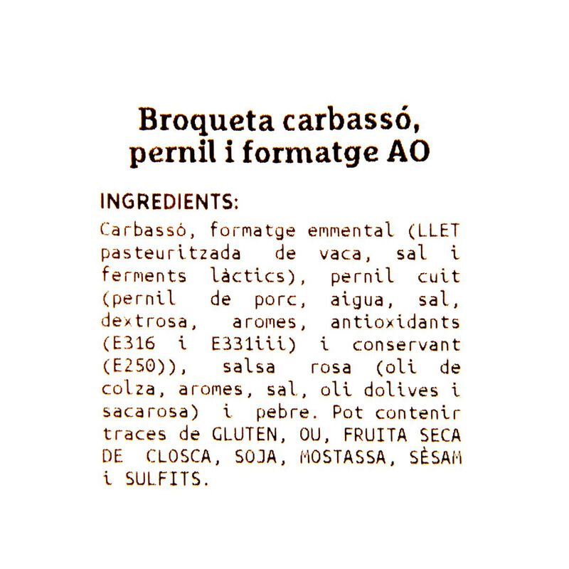 Broqueta carbassó, pernil i formatge Ametller Origen - 3u.