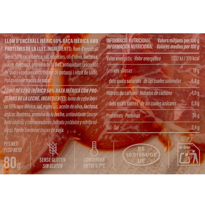 Lomo de cebo ibérico 50% Ametller Origen 80g