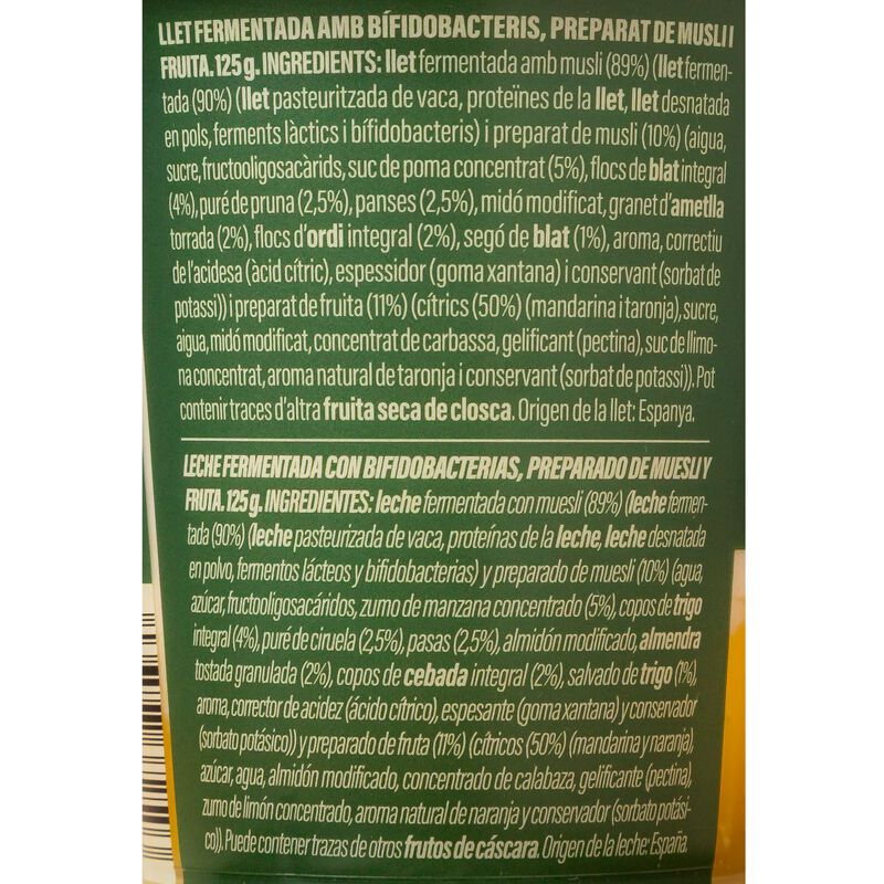 Bífidus muesli y cítrico Ametller Origen 125g - 2uds. 