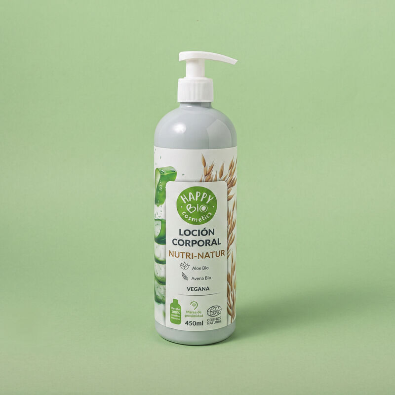 Loció corporal de aloe i civada Happy Bio 450ml 