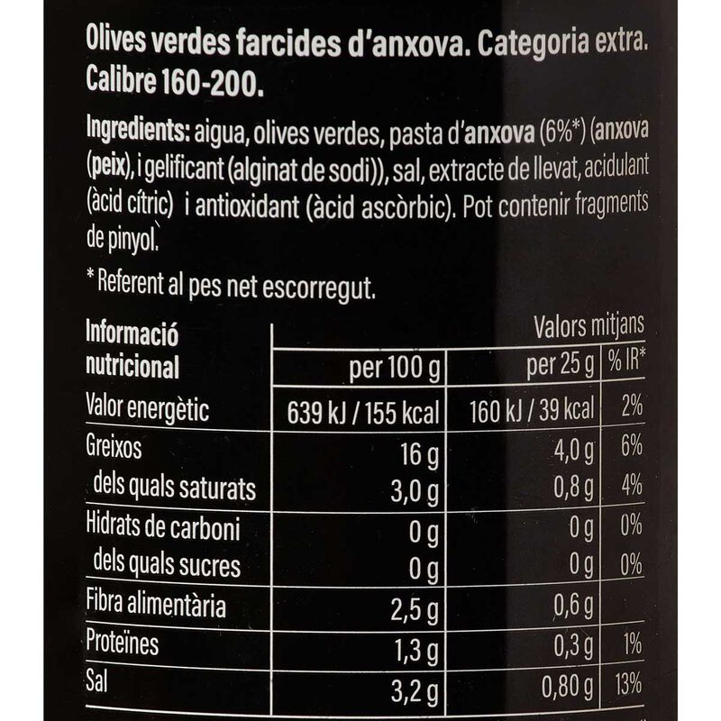 Oliva farcida d'anxova Ametller Origen 150g 