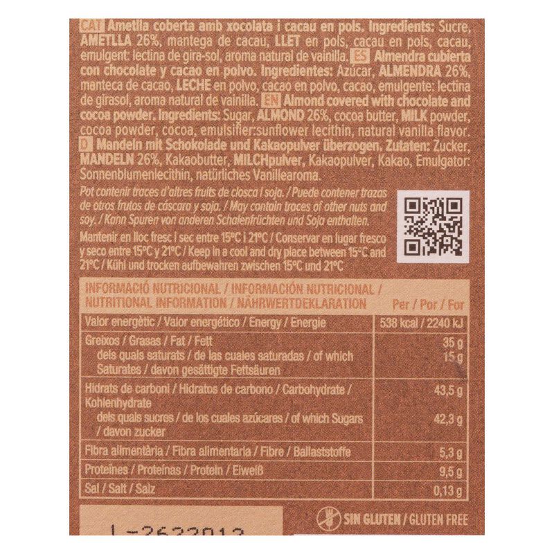 Almendras caramelizadas con cacao Blanxart 100g 