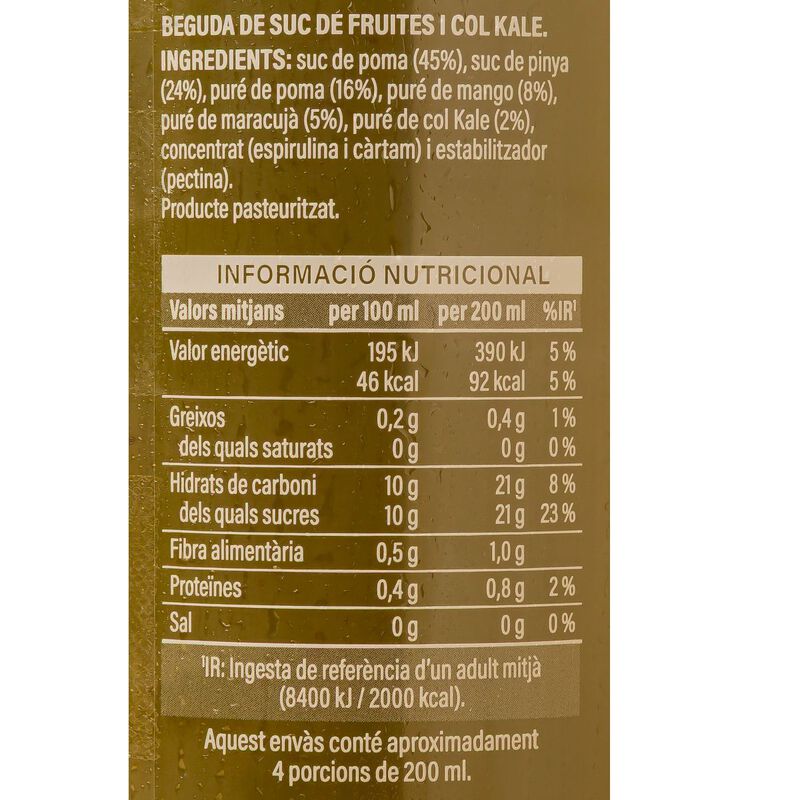 Zumo Refrigerado tropical con kale Ametller Origen 750ml