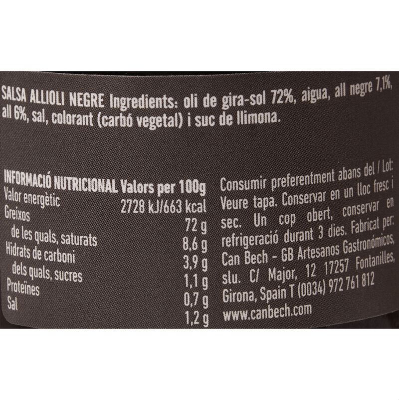 Allioli negre Can Bech 110g