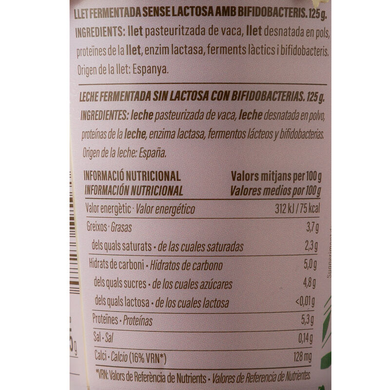 Iogurt ferm sense lactosa Ametller Origen 125g - 4u. 