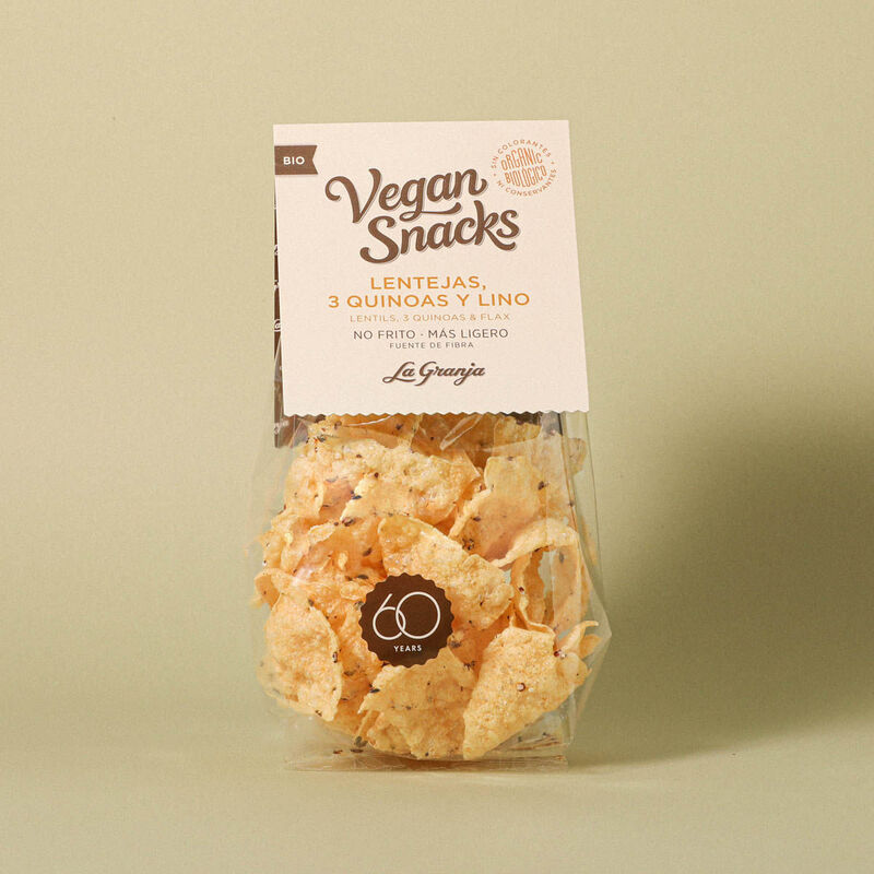 Snacks vegans de llentia amb 3 quinoas i lli LA GRANJA  40g 
