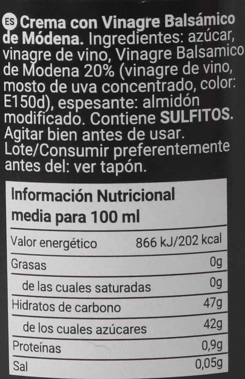 Crema amb vinagre balsàmic de mòdena Andrea Milano 215ml 