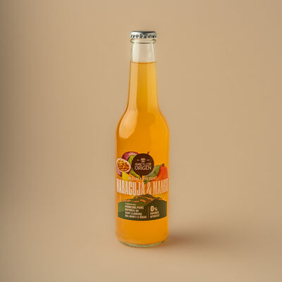 Refresco de maracujá y mango zero Ametller Origen 33cl. 