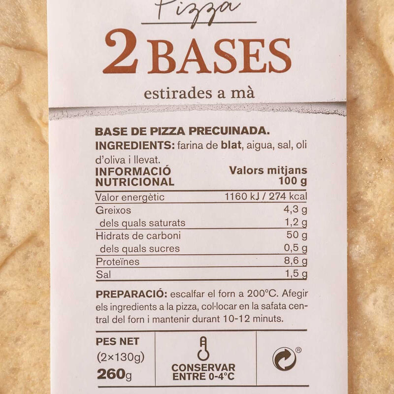 Bases de pizza Ametller Origen 130g 