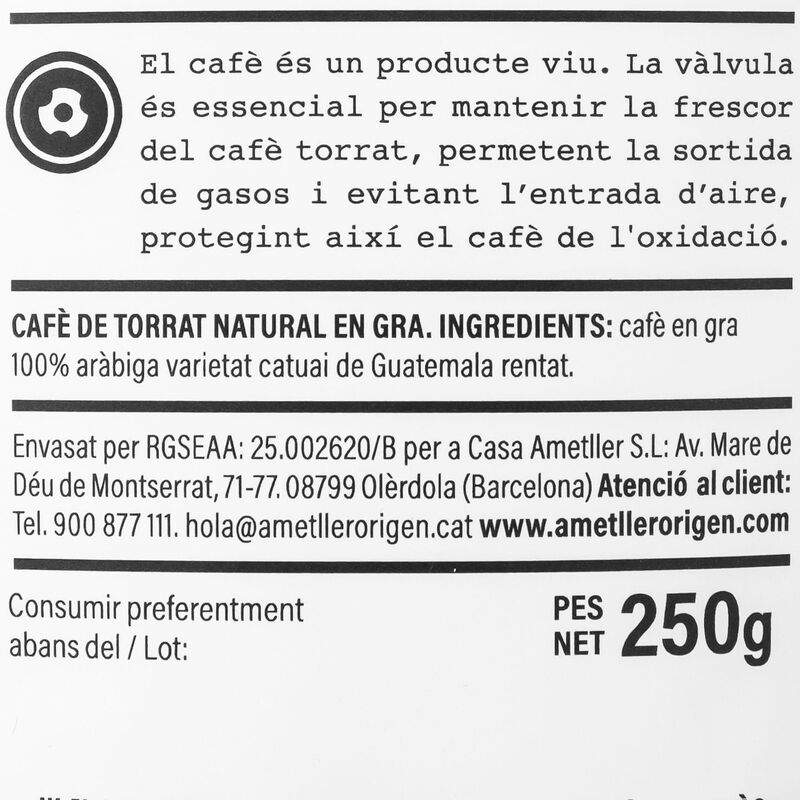 Café en grano Guatemala Ametller Origen and Café de Finca 250g 