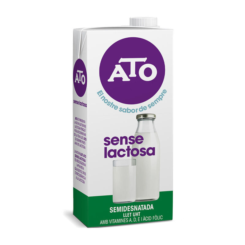 Llet semidesnatada sense lactosa Ato 1l 