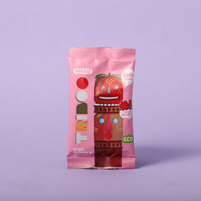 Snacks de fresa y manzana Triboo 100% ecológicos Smileat 25g 