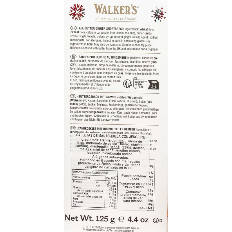 Galletas de jengibre Walkers 125g