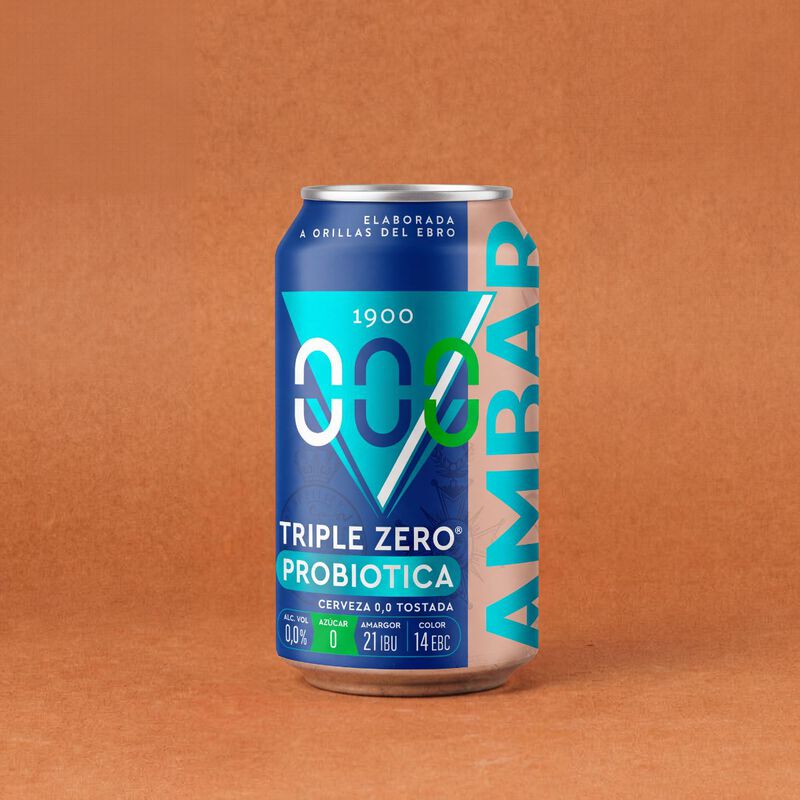 Cerveza 000 probiótica lata Ambar 33cl 