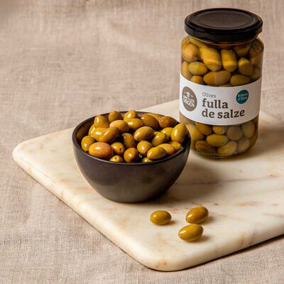 Aceitunas verdes hoja de salze Ametller Origen 205g 