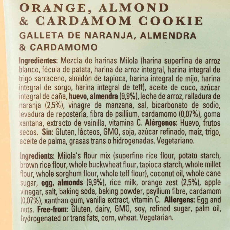 Cookie taronja, ametlla i cardamom Milola 50g