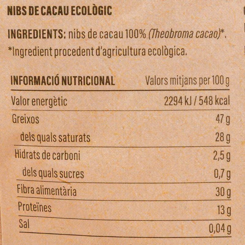 Nibs de cacau ecològics Ametller Origen 125g 