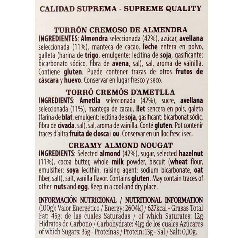 Torró cremós d'ametlla Vicens 150g 
