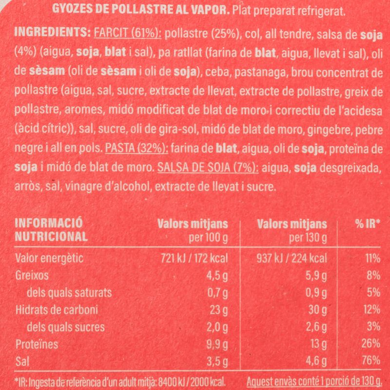 Gyoza de pollastre Ametller Origen 130g 