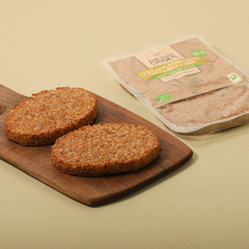 Hamburguesa ecológica de cereales, queso cabra y miel Ametller Origen 100g - 2uds.