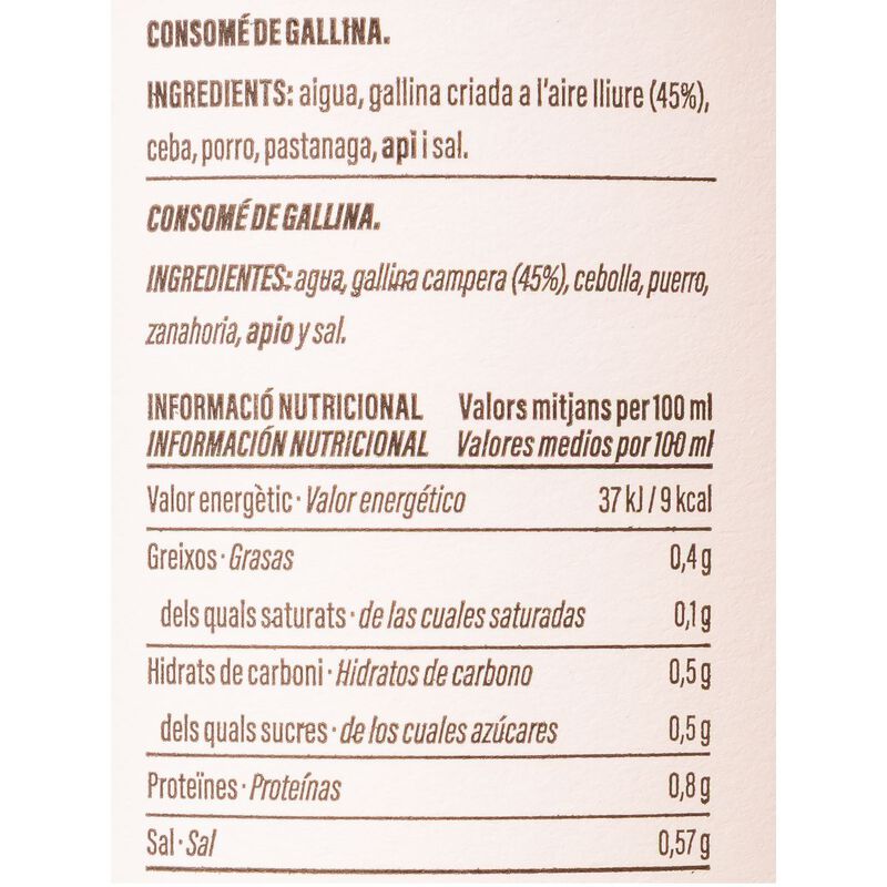 Consomé de gallina Ametller Origen 5 Estrelles 1L