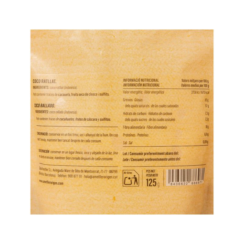 Coco rallado Ametller Origen 125g 