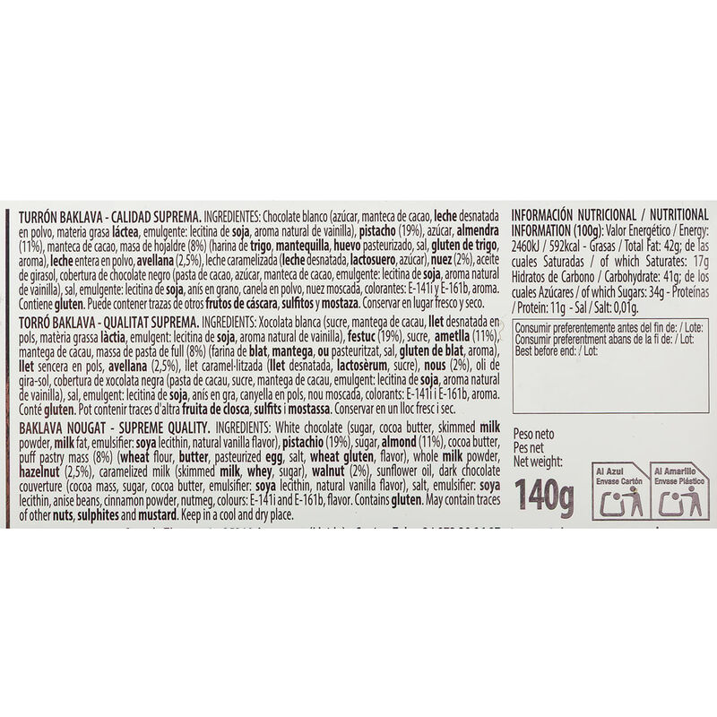 Torró Baklava Albert Adrià by Vicens 140g