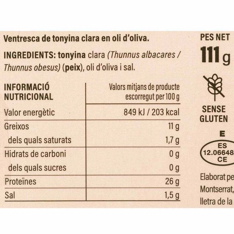 Ventresca de atún claro en aceite oliva Ametller Origen 73g